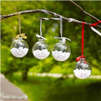 Transparent Glass Globe Christmas Day Home Decorative Wedding Favor Gift Hanging Ball