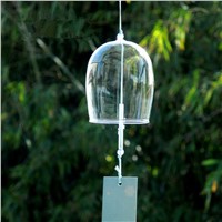 Transparent Glass Windchime Beautiful Praying Bell Oval Shaped Glass Gift