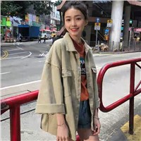 Cowboy Coat Female Spring &amp;amp; Autumn 2020 New Korean Students Bf Former Jeans Long Sleeves Hong Kong Wind Stickers