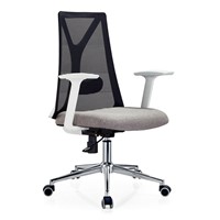 Brief Design Black Back Gray Seat Mesh Chair for Staff
