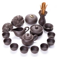 Office or Household Simple Teapot Convenient Portable Texture Authentic Purple Clay Tea Set