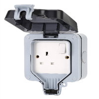Waterproof 13A Single Switch Socket Outlet Electric Wall Switched Power Socket Outlet IP66 MP21