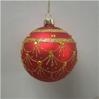 Diameter=8cm Clear Paiting Hand Made Glass Ball Christmas Glass Ball Ornament