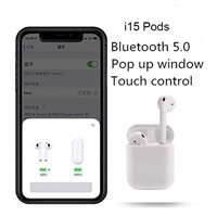 ISansun 2019 Wireless Blue Tooth Headphones TWS I15 Pods for i-Phone Built in Stereo Mic Charging Case I15 Twins Earbuds
