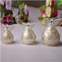 Silver Series Glass Angel Set Home Decoration Wedding Friend Favor Gift Angel
