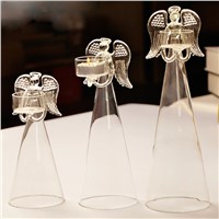 Transparent Glass Angel Candle Holder Home Decoration Wedding Favor Gift Angel Friend Gift