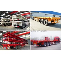 High Quality 3 Axles Flatbed Semi Trailer High Bed