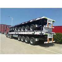 ChinaTrailers 3 Axle 60t Flatbed Container High Bed Semi Trailer for Sale