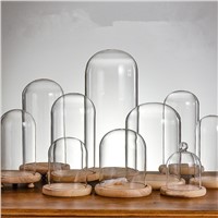 Log Base Glass Dome Home Decoration DIY Glass Cover Friend Gift Wedding Party Event Favor Gift