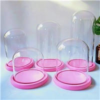 Pink Base Glass Dome Home Decoration DIY Glass Cover Friend Gift Wedding Party Event Favor Gift