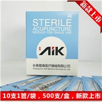 AIK Sterile Acupuncture Needles for Single Use Plastic Bag Packaging --10 PCS/1tube