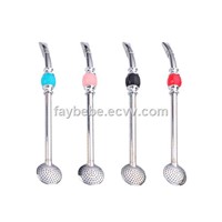 Stainless Steel 304 Multicolored Straw Spoons