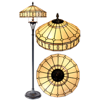 Tiffany Lamp - 18&amp;quot; Diameter Floor Lamp w/Resin Base(NSC182074-FLN222)