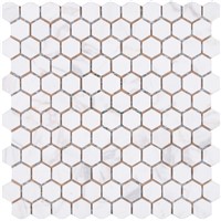 8mm White Marble Hexagon Glossy Mosaic Stone Tiles for Wall &amp; Floor Decoration