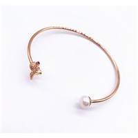 Quick Delivery Custom Rose Gold Stainless Steel Bee Women Bangle Bracelet