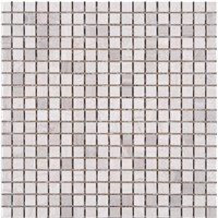 4mm Wooden Matt White Grey 15x15 Marble Mosaic for Wall & Floor