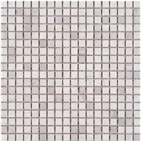 4mm Wooden Matt White Grey 15x15 Marble Mosaic for Wall &amp;amp; Floor