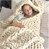Super Soft Free Sample Custom Logo Bulky Knitted Blanket