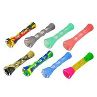 Silicone Glass Smoking Herb Tube 87MM One Hitter Dugout Pipe Tobacco Cigarette Pipe Smoke Accessories