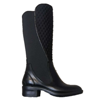 Black Tall Fashion PVC Rain Footwear Rain Boots for Ladies