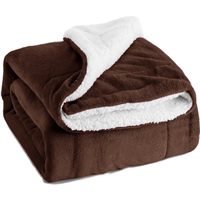 China Supplier Low Moq Cheap Different Color Soft Brown Sherpa Throw Coral Fleece Blanket