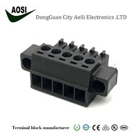 PCB Plug in Socket Cable Connector Terminal Block 3.5mm Pitch Female Power Connector with Screw Hole 30A UL EC381VM