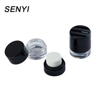 Black Small Makeup Jars Loose Powder Case with Puff