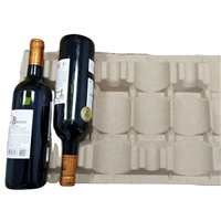 Factory Outlet Recyclable Paper Pulp 6 Bottle Wine Shipper Tray