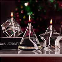 Different the Geometric Shaped Glass Oil Lamp Wedding Gift Decoration Table Lamp