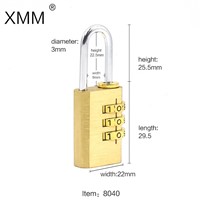 XMM Factory High Quality Brass 3 Digital Security Combination Safe Pad Lock XMM-8040