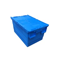 600*400*365mm Stackable &amp;amp; Nestable Large Plastic Moving Storage Box with Lid for Sale