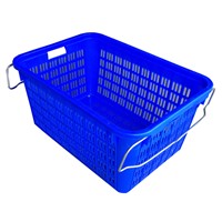 Plastic Crate with Metal Handle Plastic Basket for Vegetable