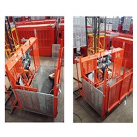 OEM Manufacturer SC100 0-33m/Min Double Cage Mast Construction Goods Elevator Restricted Access Material Hoist