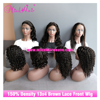 Mink Hair Weave Brown Lace 13*4 150% Density Lace Front Wig