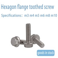 304 Stainless Steel / Flange External Hexagon Bolt with Tooth Surface Anti Slip Flange Screw [M5-M12]