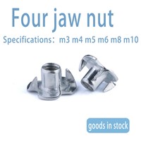 Factory Direct Stainless Steel Four Claw Nut T-Type through Hole Blind Hole Stainless Steel Four Claw Nut Accessories Wh