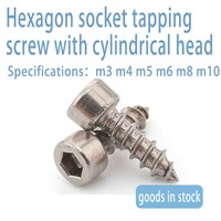 304 Stainless Steel Audio Furniture Cup Head Hexagon Tapping Screw M2-M6 Cylindrical Head Hexagon Tapping Screw