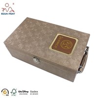 China Creative Design PU Leather Wine Gift Box for 2 Bottles