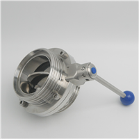 Food Processing Stainless Steel Dairy Sanitary Butterfly Valve Male End