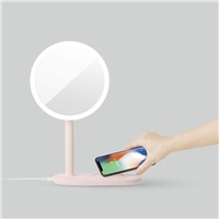 Wireless Fast Charger LED Makeup Mirror with Table Lamp