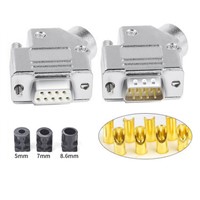 D-Sub Metal Hood 9Pin Male Female Connectors DB9 Cover RS232 Connector
