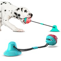 Pet Chew Ball Toy with Suction Cup Dog Food Dispensing Ball Dog Interactive Molar Toys Toothbrush
