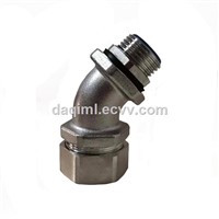 45 Degree Flexible Conduit Fittings Stainless Steel Liquid Tight Connectors