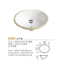 China Bathroom Ceramic Sink Manufacturers, China Bathroom Wash Basin Suppliers U301