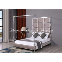Luxury Stainless Steel Upholstery Bed