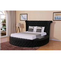 Modern Elegant Round Velvet Bed