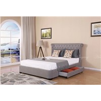 Genuine Leather PU Drawer Double Bed