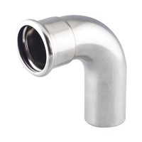 STAINLESS STEEL PRESS FITTING 90 DEGREE ELBOW with PLAIN END