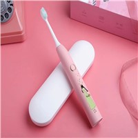 USB Fast Charging Soft Bristles Kids Toothbrush with Travel Case In White Blue Pink
