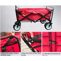 Factory Custom Oxford Cloth Outdoor Leisure Beach Folding Cloth Pocket Cart Cart Handling Shopping Picnics
